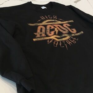 Unisex 2XL AC/DC Black and Gold Crewneck Sweatshirt Longsleeve